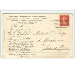 n°350 - Carte Gaufrée - Enfant remplissant un seau qui déborde
