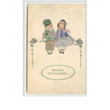 n°354 - Pauli Ebner - MM Vienne n°1185 - Herzliche Neujahrsgrüsse