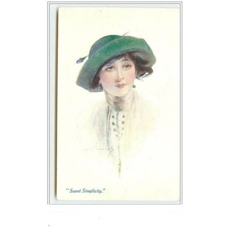 n°3561 - W. Barribal - Sweet Simplicity - Femme avec un chapeau vert