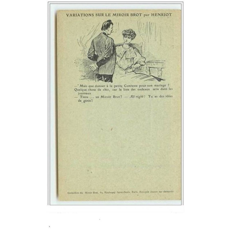 n°3569 - Variations sur le miroir Brot Par HENRIOT - Mais que donner à la petite Comtesse...