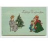 n°3625 - Carte Gaufree - Frohliche Weihnachten - Femme faisant la lecture à ses enfants