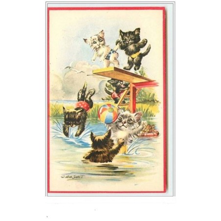 n°3643 - C. Em. Smit. - Chats sautant du plongeoir