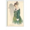 n°3653 - Mauzan - 202-5 - Femme en vert  chapeau blanc