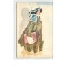 n°3654 - Mauzan - 202-6 - Femme en marron  chapeau blanc
