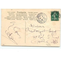 n°3690 - Carte Gaufrée - Je porte bonheur - Garçon, trèfle et cochon