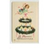 n°3699 - A Merry Christmas - Angelot au dessus de couronnes avec des bougies