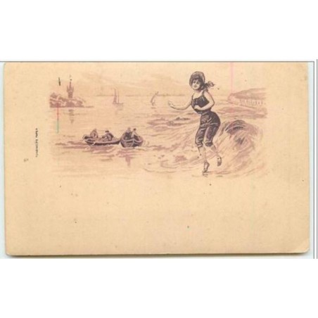 n°3718 - Scène de bord de mer - Baigneuses - Gruss aus Blankenberghe