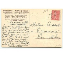 n°12050 - Carte Gaufrée - Gage d'Affection - Enfants dans une voiture - Teckel
