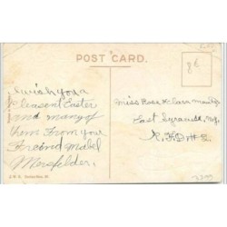 n°3799 - Carte Gaufrée - Easter Greetings - Angelot jouant avec une harpe faite de fleurs