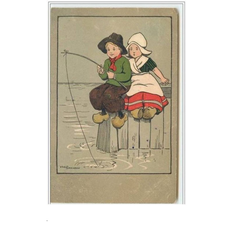 n°3810 - Ethel Parkinson - Couple de jeunes hollandais pêchant
