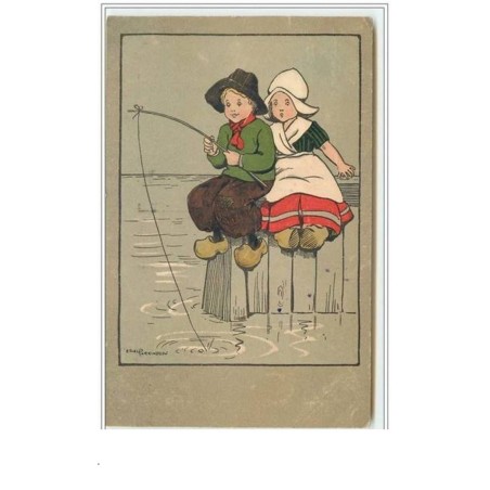 n°3810 - Ethel Parkinson - Couple de jeunes hollandais pêchant