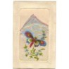 n°12053 - Carte Brodée avec Pochette  - Papillon