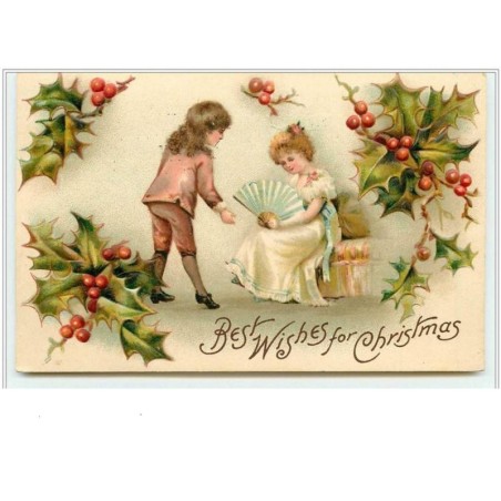 n°3837 - Carte Gaufrée - Best Wishes for Christmas - Couple