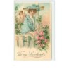 n°3847 - Carte Gaufrée - To my Sweetheart - Femme et Angelot - strasses