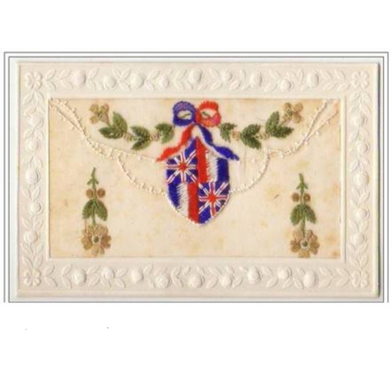 n°3854 - Carte Brodée - Pochette- Drapeaux