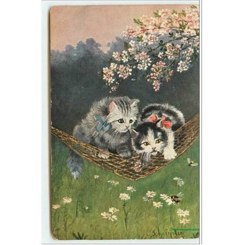 n°3876 - Chats dans un hamac