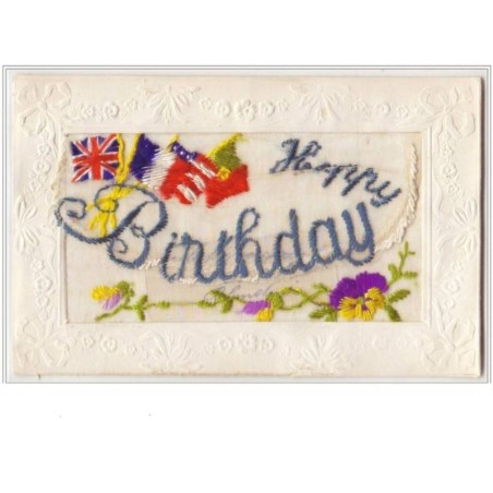 n°388 - Carte Brodée - Happy Birthday