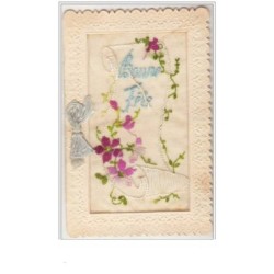 n°390 - Carte Brodée -...