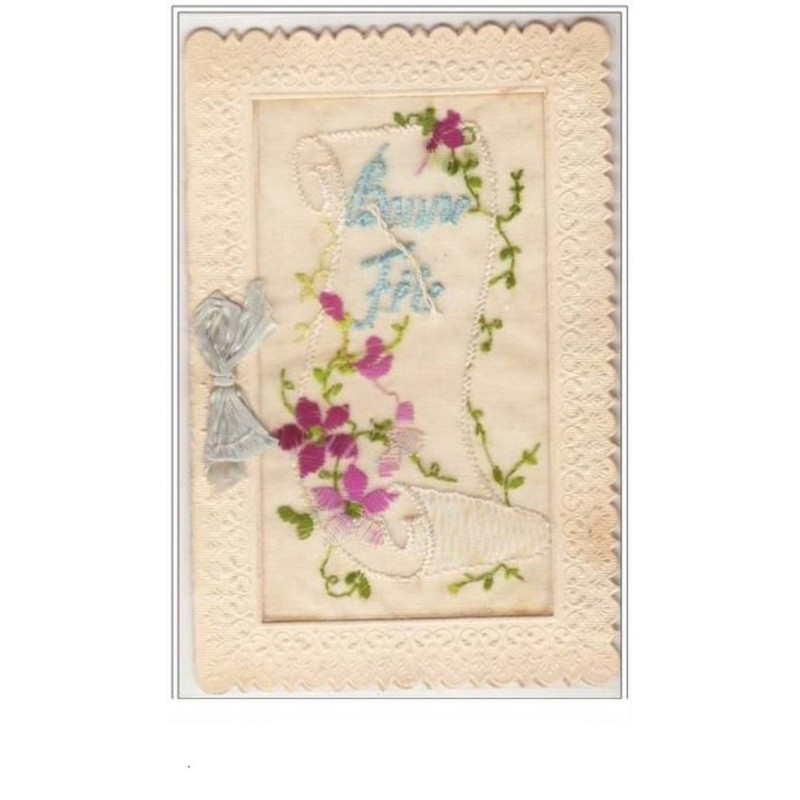 n°390 - Carte Brodée - Bonne Fête - livret
