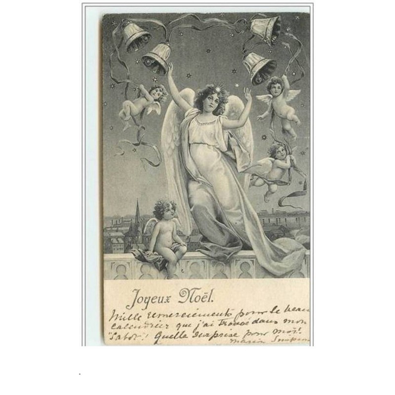 n°3947 - Joyeux Noël - Ange et angelots - cloche