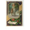 n°4025 - Carte Gaufrée - Christmas Greetings - Ange avec une biche