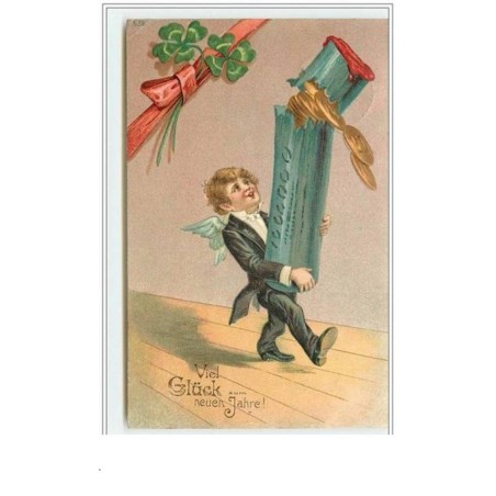n°4033 - Viel Glück zum neuen Jahre - Angelot avec un rouleau de pièces