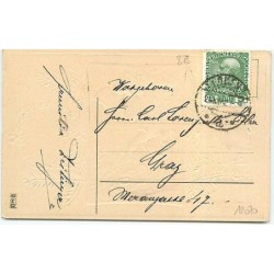 n°12070 - Carte Gaufrée - Fröhliche Weihnachten - Enfants dans un lit