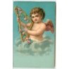n°4083 - Carte Gaufrée - Ange avec une harpe