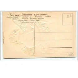 n°4083 - Carte Gaufrée - Ange avec une harpe