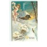 n°4122 - Carte Gaufrée - New Years Greetings - Angelot avec du courrier