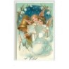 n°4131 - Carte légèrement Gaufrée - God Jul - Anges chantant, cloche