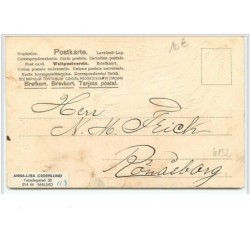 n°4132 - Carte légèrement Gaufrée - Ange devant un sapin, fond rouge.