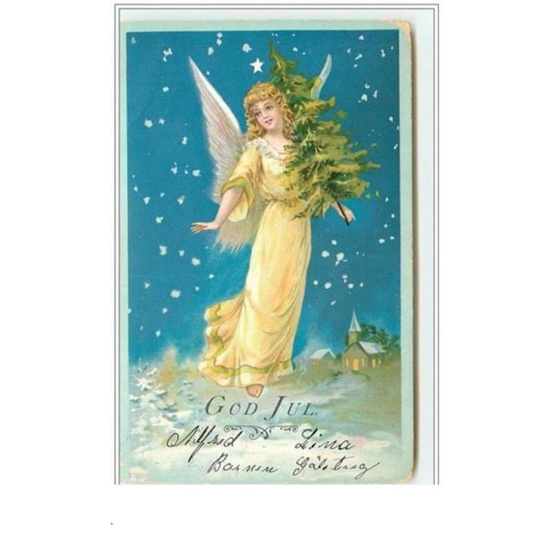 n°4144 - God Jul - Ange avec un sapin