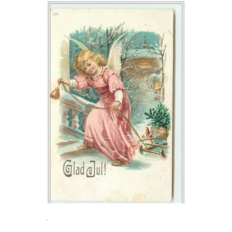 n°4145 - Glad Jul - Ange tirant une luge, cloche