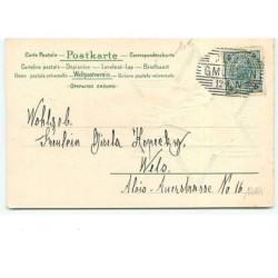 n°12084 - Carte Gaufrée - Viel Glück im neuen Jahr - Portrait d'une jeune femme dans une étoile