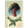 n°4192 - God Jul - Père Noël dans un médaillon
