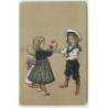 n°12091 - Carte Gaufrée - Enfants jouant à la balle