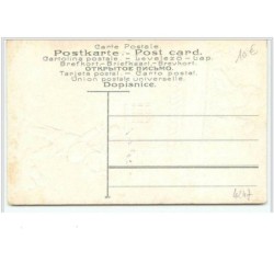 n°4247 - Carte Gaufrée - Fröhliche Ostern - Nain lançant des oeufs du haut d'une maison