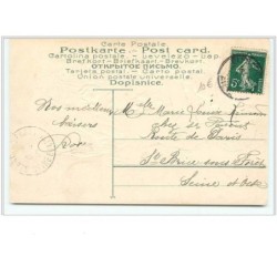 n°428 - Carte Gaufrée - Bonne Année - Femme avec un Perroquet