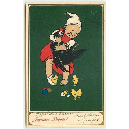 n°4298 - Joyeuses Pâques - MM Vienne n°219 - Enfant avec une poule noire