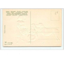 n°432 - Carte Gaufrée - Birthday Greetings - Fillettes et chien