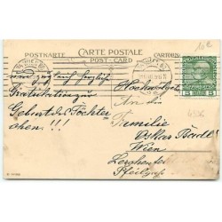 n°4336 - Florence Hardy - Enfants habillés de vert dans un paysage hivernal