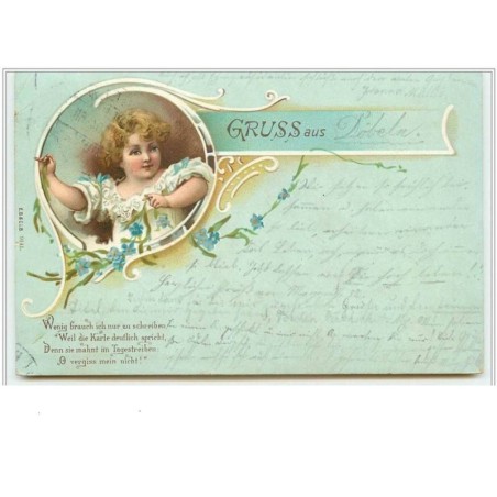 n°4382 - Gruss Aus - Visage d'enfant dans un médaillon