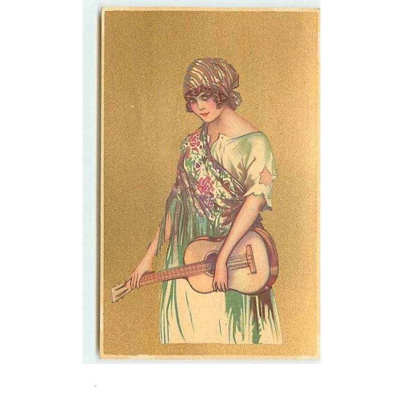 n°457 - Carte italienne - Femme et guitare