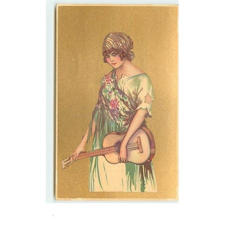 n°457 - Carte italienne - Femme et guitare