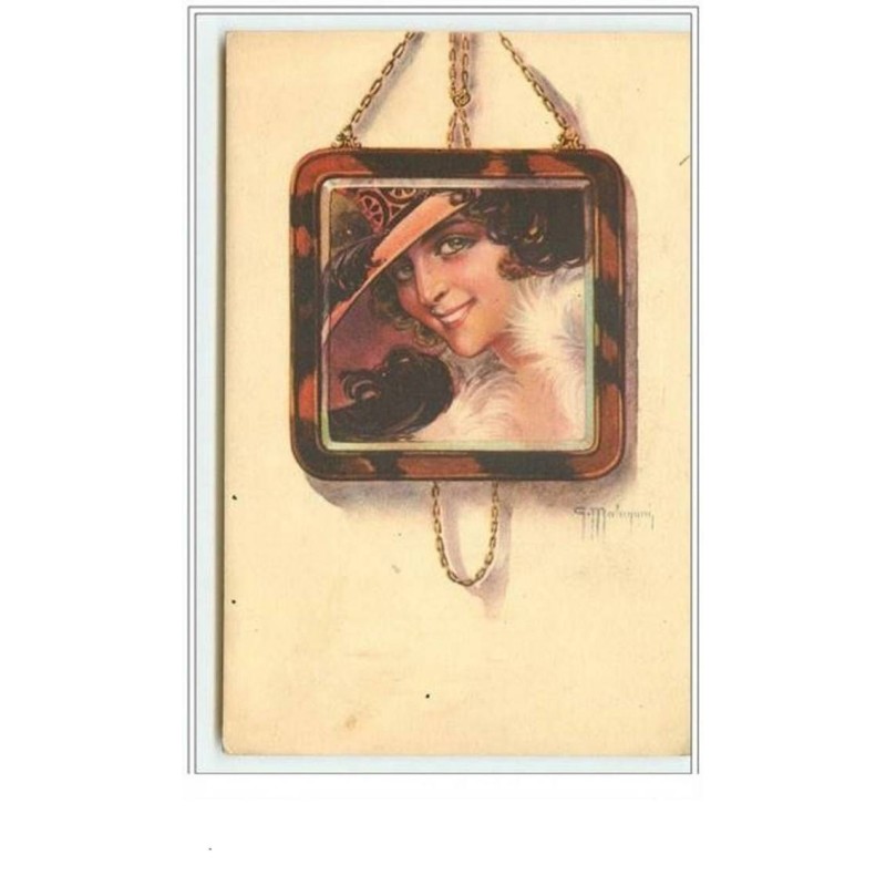 n°468 - G. MALUGUNI - Portrait de Femme avec chapeau