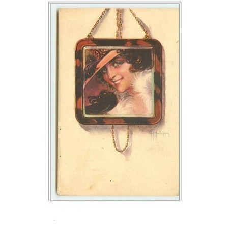 n°468 - G. MALUGUNI - Portrait de Femme avec chapeau