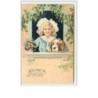 n°499 - Carte Gaufrée - Heureuse Fête - Fillette et son chien