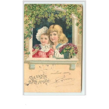 n°500 - Carte Gaufrée - Souvenir d'Amitié - Enfants