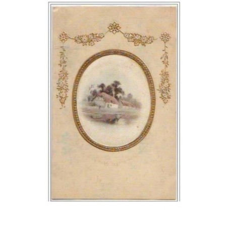 n°5015- Carte Brodée - Tissée Soie - Paysage 4